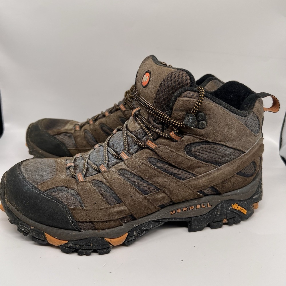 Merrell Mid Moab 2 J06045 Mid Ventilator Brown Suede Hiking Boots Men's 9.5 US